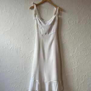Reformation White Tie Strap Dress